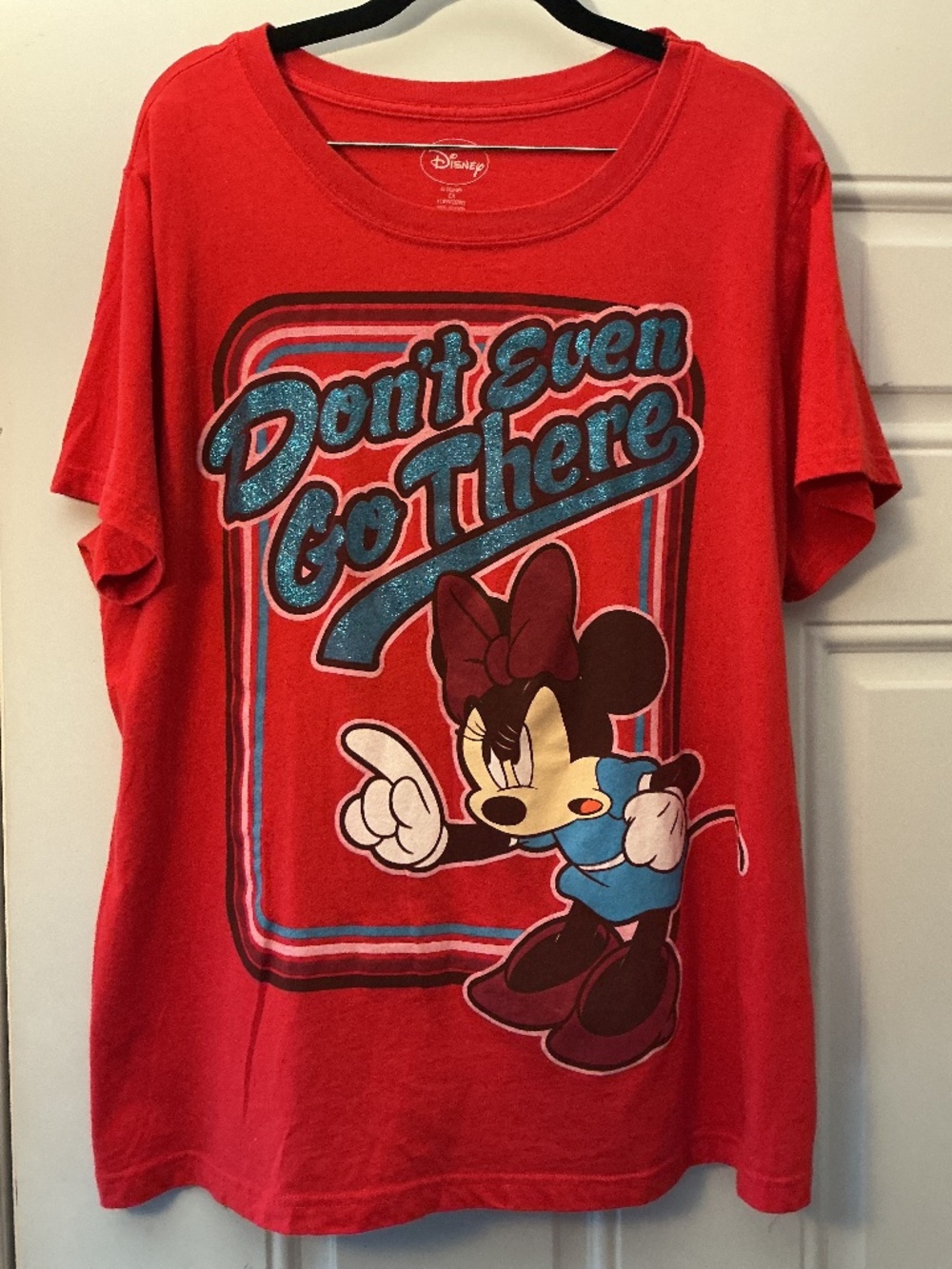 Women’s Disney Minnie Mouse DON’T EVEN GO THERE Short Sleeve Tee Shirt size 2X